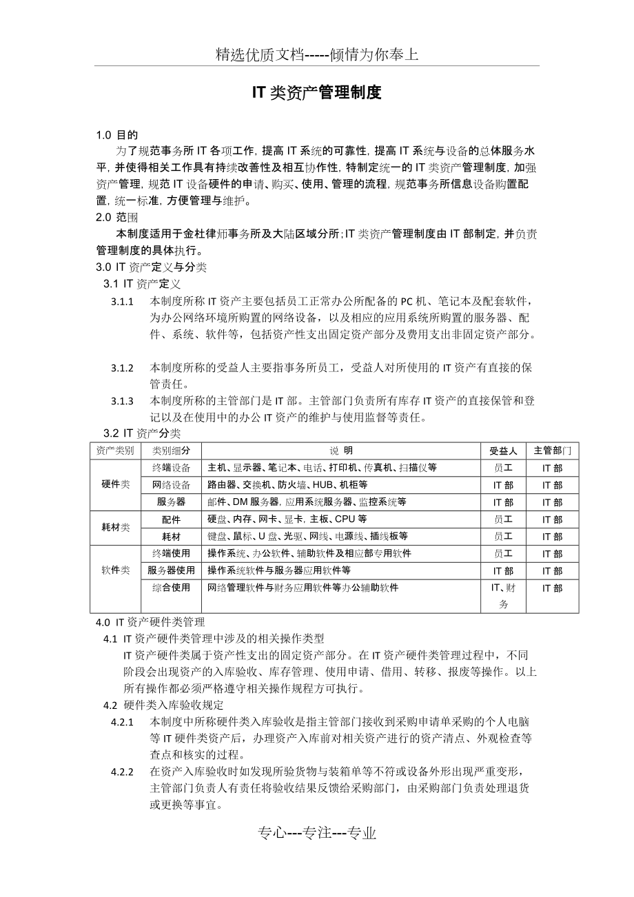 IT類資產管理制度